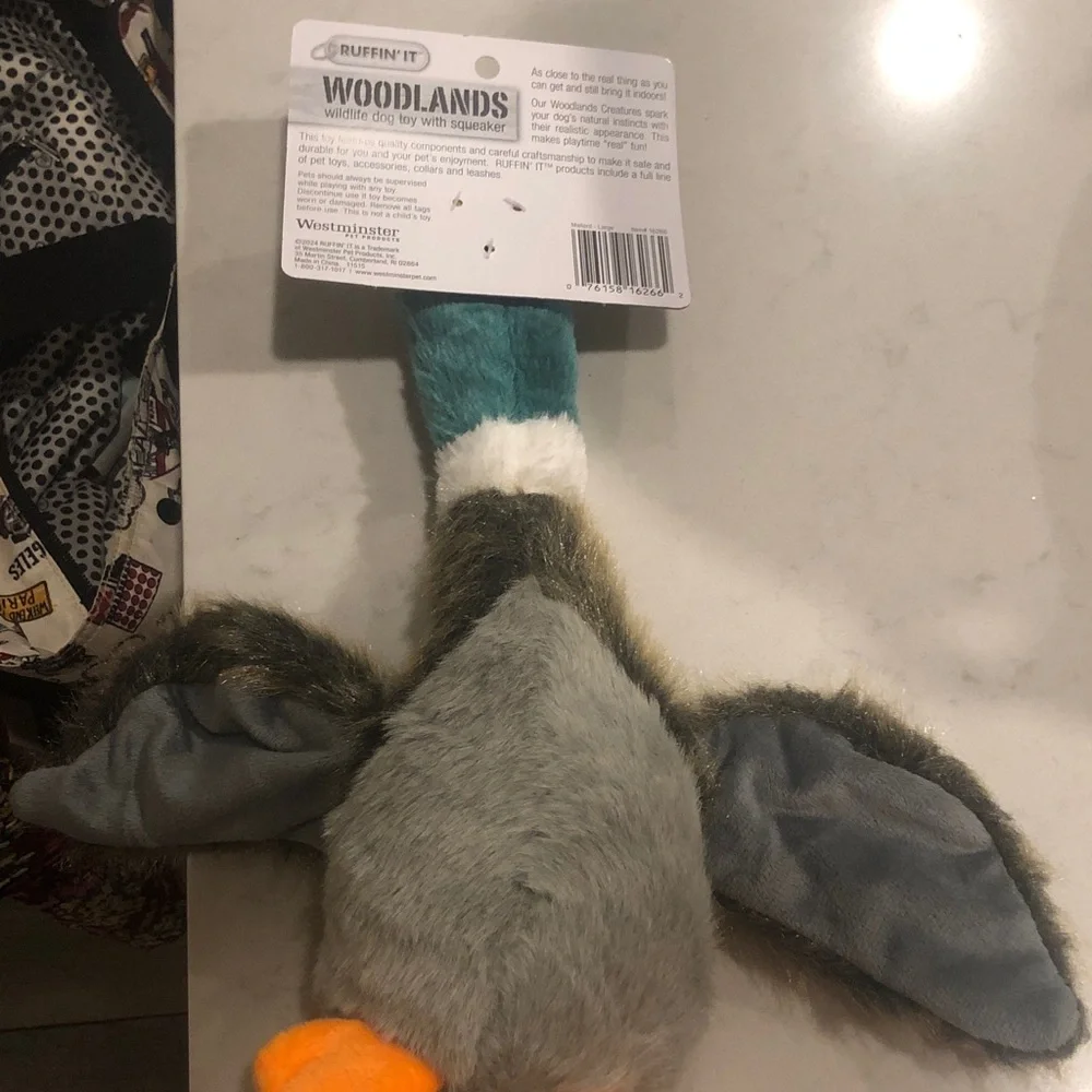 Woodland Plush Duck Toy - Brown and Orange